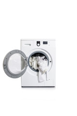 Washing machine isolated on white background