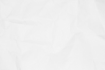 Crumpled white paper texture or white paper background for design with copy space for text or image.