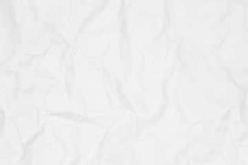 Crumpled white paper texture or white paper background for design with copy space for text or image.