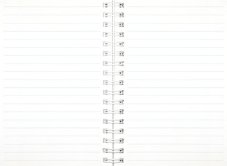 Open notebook paper page with line for background and design with copy space for text or image.