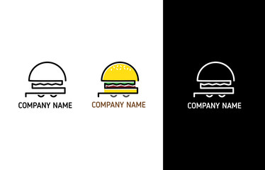 Fototapeta premium Burger flat logo