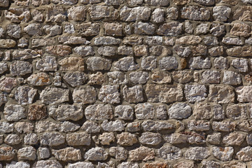 Detail of stone wall around old town Dubrovnik