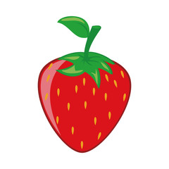 Delicious and fresh strawberry fruit, isolated flat icon design vector illustration.