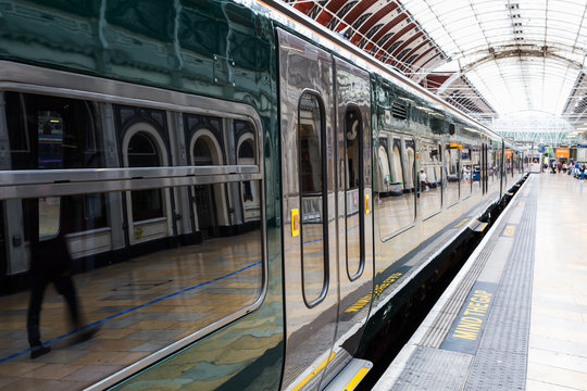 train at Paddington station in London