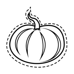 Delicious and fresh pumpkin vegetable, isolated flat icon design vector illustration.