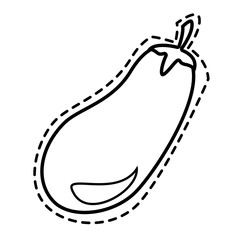 Delicious and fresh eggplant vegetable, isolated flat icon design vector illustration.