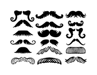 Vector mustache silhouette isolated