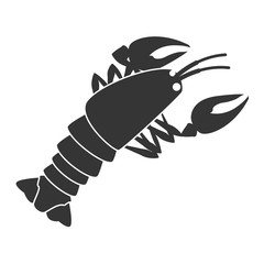 Obraz premium Seafood animal isolated flat icon in black and white, vector illustration graphic.