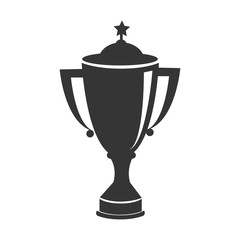 trophy cup first place , isolated flat icon