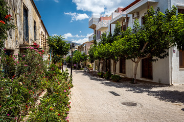 Fototapeta na wymiar Traditional Greek architecture of Paleochora town on Crete island