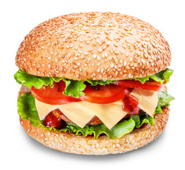 Burger isolated on white background