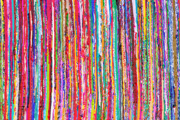 Close up colorful hand woven rug background - 116118304