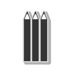 Pencils drawing object in black and white colors, isolated flat icon.