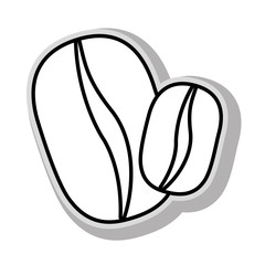 Fresh coffee crop in black and white colors, isolated flat icon.