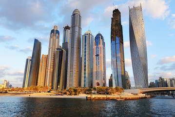 Fototapeta na wymiar Skyscrapers of Dubai Marina