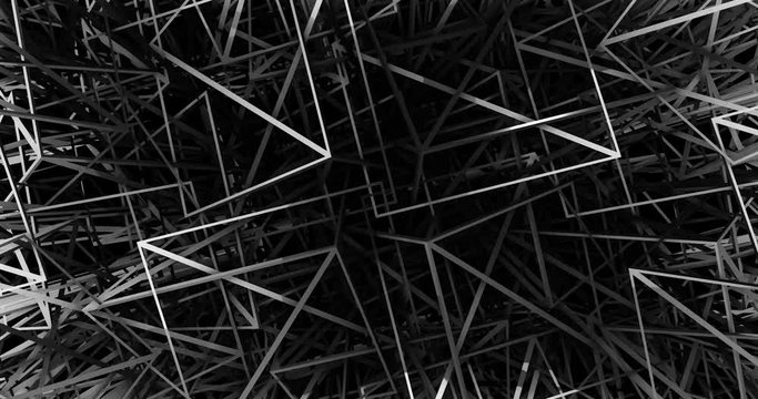 Iron transformer. Polygonal geometric surface. computer generated seamless loop abstract motion background. 4k