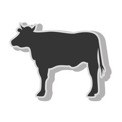 Cow beef farm , isolated flat icon with black and white colors.