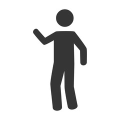 Man body silhouette pictogram , isolated flat icon with black and white colors.