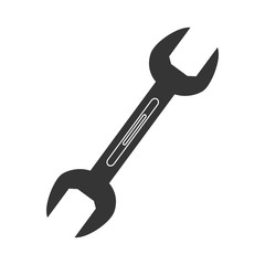 Wrench repair tool black and white colors isolated flat icon