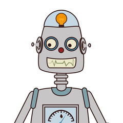 Robot kid toy ,colorful isolated flat icon