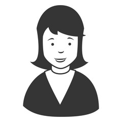 Young male profile , isolated flat icon cartoon