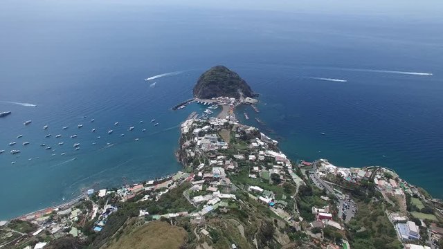 Aerial view of Sant'Angelo in Ischia island in Italy