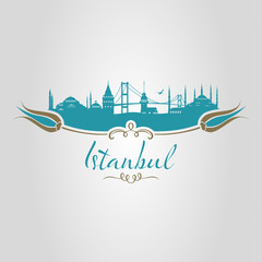 Obraz premium istanbul logo, icon and symbol vector illustration
