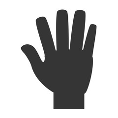 hand number four sign , isolated flat icon design