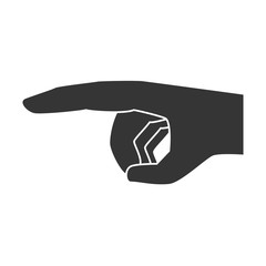 hand pointing finger , isolated flat icon des