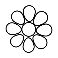 Flower floral petal, isolated flat icon design.