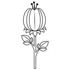 Flower floral present, isolated flat icon design.