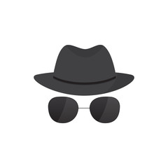 Secret agent icon in a hat