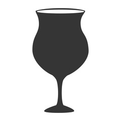 Wine glass cup, isolated flat icon design.