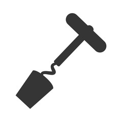corkscrew bar utensil, isolated flat icon design