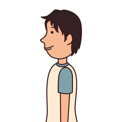 Teenager boy cartoon, isolated flat icon design.