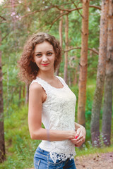 Outdoors Portrait of Beautiful Young Brunette Girl