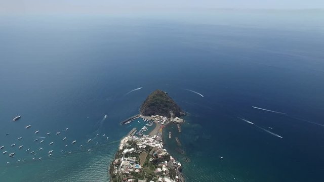 Aerial view of Sant'Angelo in Ischia island in Italy