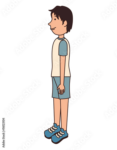 "Teenager boy cartoon, isolated flat icon design." Stock image and