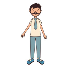 Father mustache cartoon, isolated flat icon design.