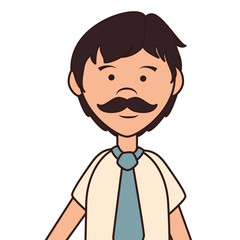 Obraz premium Father mustache cartoon, isolated flat icon design.