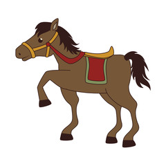 Horse saddle cartoon, isolated flat icon cartoon design