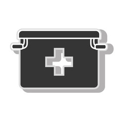 Fototapeta premium First aids suitcase ,isolated black and white flat icon design