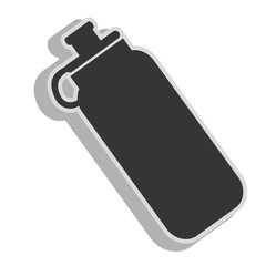 Water bottle object ,isolated black and white flat icon design