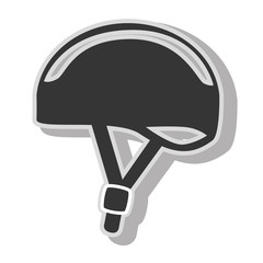 Bike helmet safety ,isolated black and white flat icon design