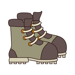 Boot camp footwear ,isolated colorful icon design