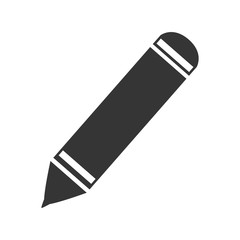 Pencil drawing object ,isolated black and white flat icon design