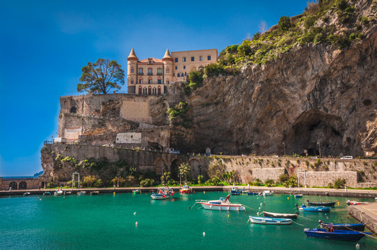 The picturesque fishing port of Maiori, Amalfi Coast, Italy