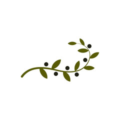 Isolated olive branch vector logo. Oil logotype. Natural healthy products icon.