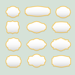 Fototapeta premium Isolated stylized frames vector logo set. Vintage borders logotypes collection.