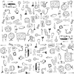 Education tools doodles vector